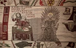 Une immense tapisserie conçue pour rendre hommage à la série "Game of Thrones", le 5 juillet 2019 dans un musée de Belfast, en Irlande du Nord