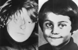 Montage de deux portraits d'archives de  Patrick Henry après son arrestation le 18 février 1976 à Troyes et de sa victime le petit  Philippe Bertrand 