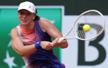 La Polonaise Iga Swiatek en quarts de finale du tournoi de Roland-Garros sur le court Philippe-Chatrier le 4 juin 2024 Ă Paris