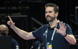 L'entraîneur de l'équipe de France de handball, Guillaume Gille, lors du match du tour principal de l'Euro contre les Pays-Bas, le 20 janvier 2022 à Budapest