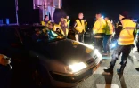 Action de gilets jaunes sur l'autoroute A11 près du Mans, le 18 novembre 2018