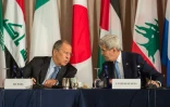 Le ministre russe des Affaires étrangères Sergueï Lavrov et le secrétaire d'Etat américain John Kerry lors d'une réunion du Groupe international de soutien à la Syrie (GISS), le 22 septembre 2016 à New York