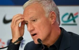 Didier Deschamps lors de la conférence de presse de présentation des joueurs français convoqués pour la Coupe du monde au Qatar 2022, dans les locaux de la fédération française de football à Paris le 26 août 2021. 