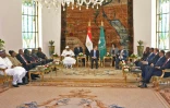 Photo fournie par la présidence égyptienne montrant une réunion de leaders africains sur le Soudan et la Libye, au Caire le 23 avril 2019