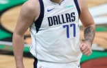Luka Doncic, le meneur slovène des Dallas Mavericks, contre les Boston Celtics dans le deuxième match des Finales NBA 2024, à Boston, le 09 juin 2024
