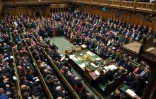 La Chambre des Communes à Londres, le 15 janvier 2019 lors du rejet massif par les députés de l'accord trouvé entre Theresa May et l'Union européenne sur le Brexit