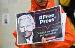 Manifestation contre l'extradition aux Etats-Unis du fondateur de WikiLeaks Julian Assange, le 23 avril 2022 à Bruxelles