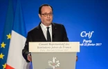 François Hollande lors du dîner du Crif le 22 février 2017 à Paris