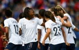 Les Bleues restent sur une victoire en préparation contre la Thailande, avec un doublé de Kadidiatou Diani (N.11) au stade de La Source à Orléans, le 25 mai 2019   