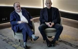 L'ancien Premier ministre israélien Ehud Olmert et l'ancien ministre palestinien des Affaires étrangères Nasser al-Kidwa, ici le 9 juin 2025 à Paris, promeuvent un plan de paix incluant la création d'un État palestinien voisin d'Israël