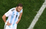 L'attaquant argentin Gonzalo Higuain pendant le match face à la Croatie à Nizhny Novgorod le 21 juin 2018 lors du Mondial