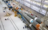 Une fusée Soyouz 2.1b transportant l'atterrisseur Luna-25 au cosmodrome de Vostochny au nord de Blagoveschensk dans la région de l'Amour en Extrême-Orient russe le 7 août 2023