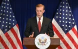 L'émissaire du président américain Jake Sullivan lors d'une conférence de presse à l'ambassade des Etats-Unis à Pékin, le 29 août 2024