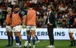 Le sélectionneur de l'équipe de France de rugby Fabien Galthié avant le match contre l'Ecosse à Saint-Etienne, le 12 août 2023