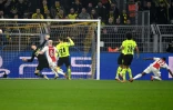 L'attaquant franco-ivoirien de l'Ajax Amsterdam, Sébastien Haller, marque le 2e but sur le terrain de Dortmund, lors de la 4e journée de la Ligue des Champions, le 3 novembre 2021