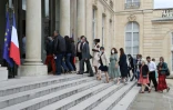 Des membres de la Convention citoyenne pour le climat arrivent à l'Elysée, le 29 juin 2020 à Paris