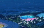 Le futur Centre aquatique des JO de Paris 2024 (image de synthèse fournie par la Métropole du Grand Paris)