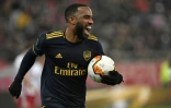 L'attaquant d'Arsenal Alexandre Lacazette auteur de l'unique but du match contre Olympiakos en Ligue Europa, le 20 février 2020 au Pirée