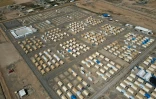 Vue aérienne du camp pour déplacés de Jadaa, dans le nord de l'Irak, le 11 mai 2022