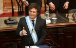 Le président argentin Javier Milei lors de la présentation du projet de budget 2025 au Congrès, le 15 septembre 2024 à Buenos Aires 