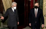 Le président italien Sergio Mattarella et Mario Draghi, le 12 février 2021 au palais de la Quirinale, à Rome