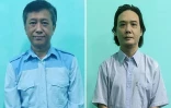 Photos non datées, diffusées par l'armée birmane le 21 janvier 2022, des opposants birmans Kyaw Min Yu et Phyo Zeya Thaw,  exécutés par la junte