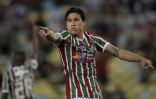 L'attaquant brésilien de Fluminense, Pedro, lors d'un match de la Copa Sudamericana face au Defensor Sporting Club uruguayen, à Rio de Janeiro, le 2 août 2018