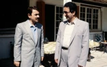 Abolhassan Banisadr (d) et le président sortant Massoud Radjavi, le 19 août 1981 à Auvers-sur-Oise dans le Val-d'Oise où ils sont en exil