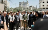 Des diplomates étrangers effectuent une visite à Jénine, en Cisjordanie occupée, le 21 mai 2025