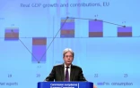 Le commissaire européen à l'Economie, Paolo Gentiloni, lors d'une conférence de presse à Bruxelles, le 11 novembre 2021