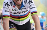 Le champion du monde français Julian Alaphilippe termine 4e de la Flèche wallonne, le 20 avril 2022 au sommet du Mur de Huy, remportée par le Belge Dylan Teuns