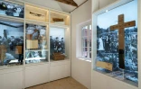 Des photos exposées au nouveau musée consacré aux exilés, le 25 juin 2022 à Oksbøl, au Danemark