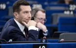 Le président du RN et eurodéputé Jordan Bardella au Parlement européen à Strasbourg le 20 octobre 2026
