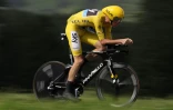 Christopher Froome lors du contre-la-montre individuel du 18e étaipe du Tour de France 2016, le 21 juillet 2016 dans les Alpes