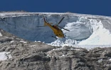 Vue du glacier de la
Marmolada, dans le nord de l'Italie, qui s'est effondré le 3 juillet, faisant 11 morts