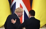 Le président ukrainien Volodymyr Zelensky et le Premier ministre britannique Boris Johnson à Kiev le 1er février 2022