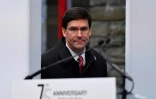Le ministre américain de la Défense Mark Esper aux commémorations de la bataille des Ardennes à Bastogne le 16 décembre 2019