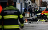 Des secouristes sur les lieux d'un attentat à la voiture-bélier contre une manifestation, le 13 février 2025 à Munich, dans le sud de l'Allemagne