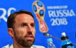 Le sélectionneur de l'Angleterre Garet Southgate en conférence de presse à Saint Pétersbourg le 13 juillet veille de la petite finale du Mondial face à la Belgique