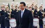 L'émir du Qatar Tamim ben Hamad Al-Thani arrive à l'Elysée, le 27 février 2024 à Paris