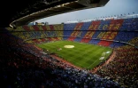 Le Camp Nou, à Barcelone, lors d'un match de championnat d'Espagne entre le Barça et le Real Madrid le 6 mai 2018.