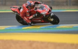Le pilote italien Danilo Petrucci lancé vers sa victoire au GP moto du Mans, le 11 octobre 2020