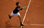 Dominic Thiem contre l'Italien Marco Cecchinato en demi-finale de Roland-Garros, le 8 juin 2018