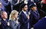 Le maire de New York Zohran Mamdani et la cheffe de la police Jessica Tisch lors d'une cérémonie commémorant le 11-Septembre à New York, le 9 septembre 2026.