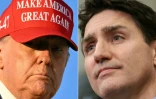 Le président américain Donald Trump à gauche et le Premier ministre canadien Justin Trudeau à droite
