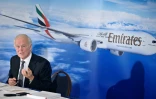 Tim Clark, président d'Emirates Airline, lors d'une conférence de presse le 30 juin 2015 à Washington