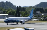 Un Boeing MAX 737-10 se prépare pour son décollage inaugural à l'aéroport de Renton, dans l'Etat de Washington, le 18 juin 2021