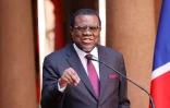 Le président namibien Hage Geingob en visite en Afrique du Sud à Pretoria, le 20 avril 2023