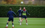 L'attaquant français d'Arsenal Olivier Giroud à l'entraînement, le 22 novembre 2016 à Londres