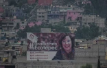 Une affiche électorale du parti Morena dans une rue d'Ecatepec, le 3 juin 2021 au Mexique